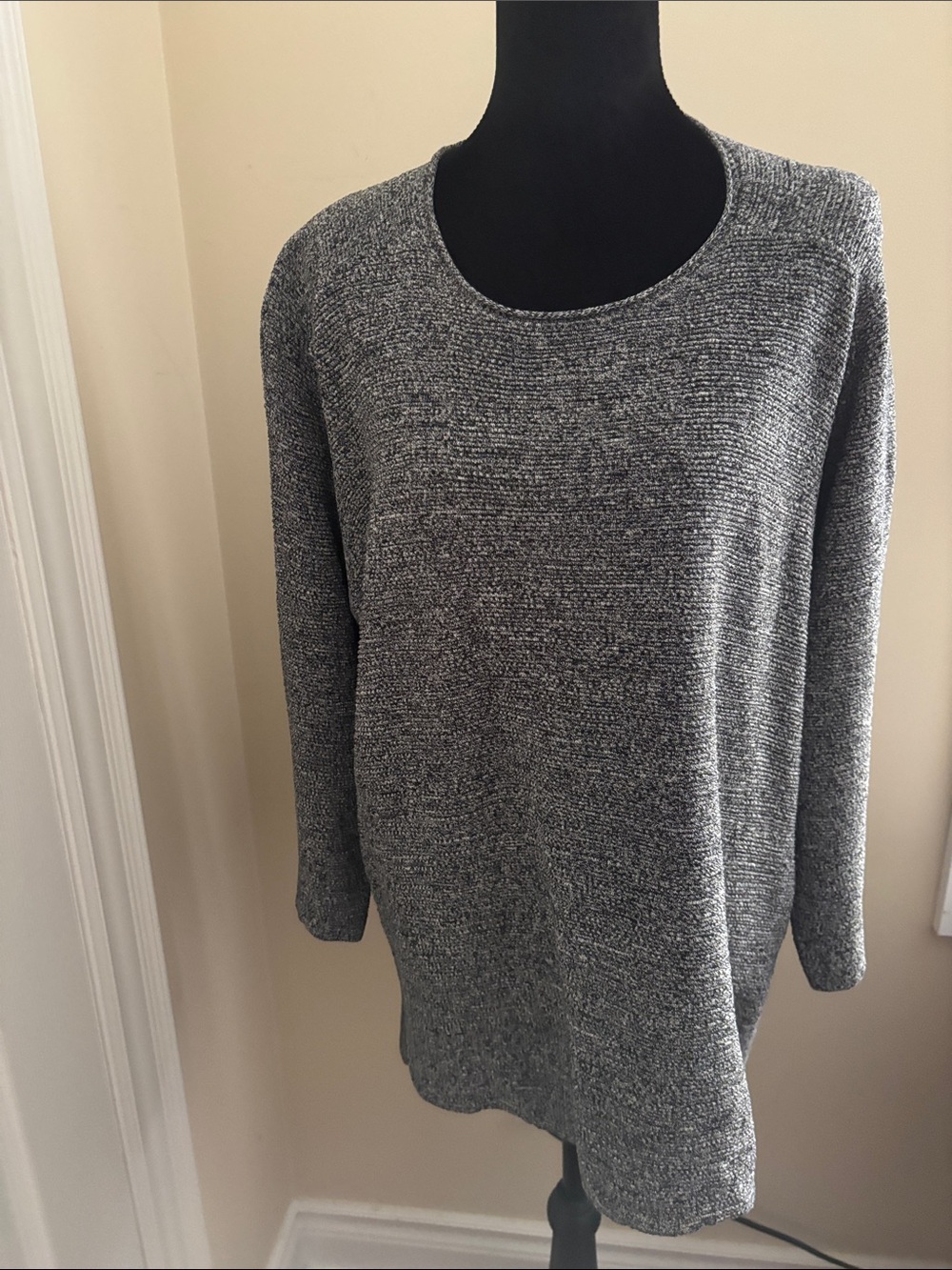 Eileen Fisher Heather Gray Crewneck Sweater